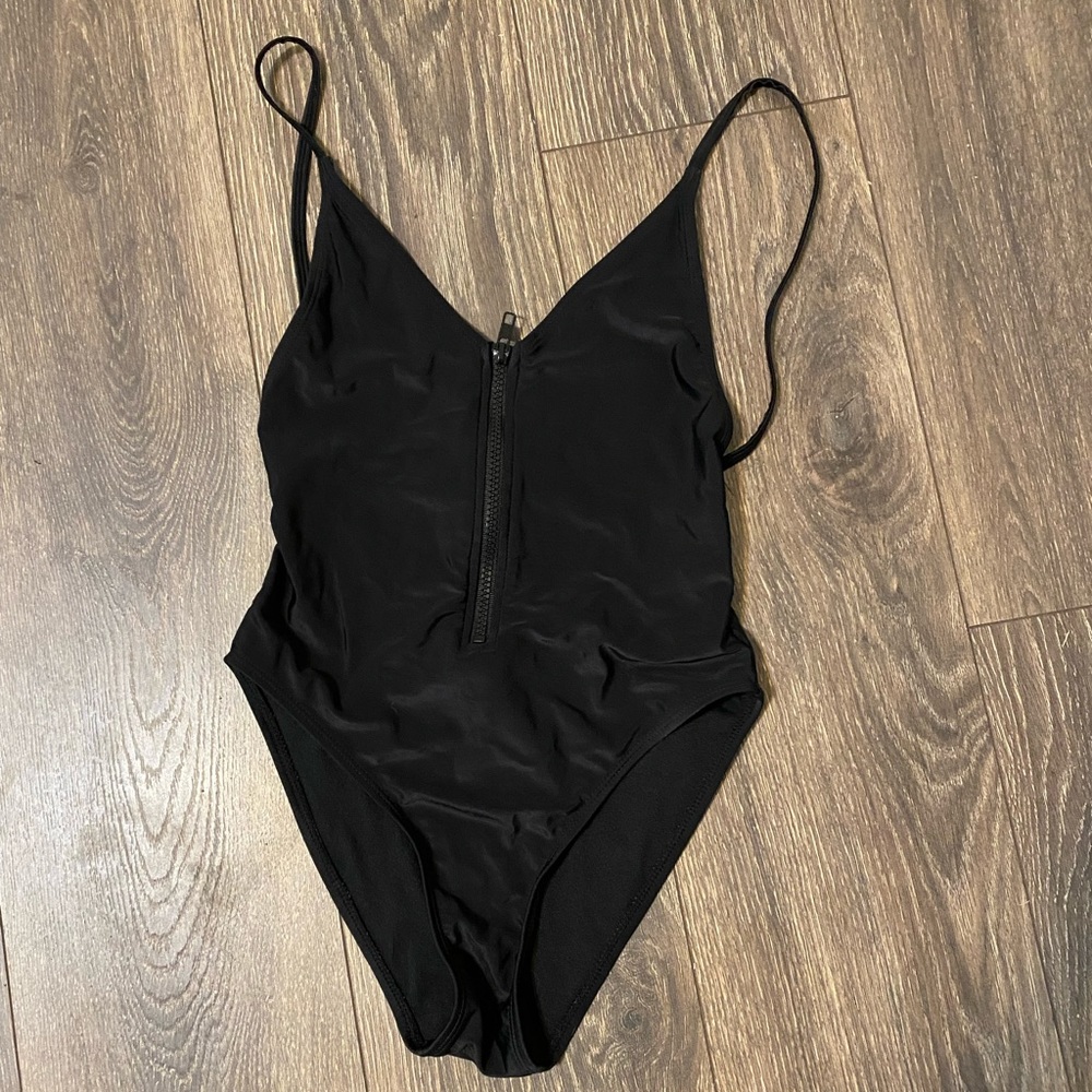 XS White Fox black one piece